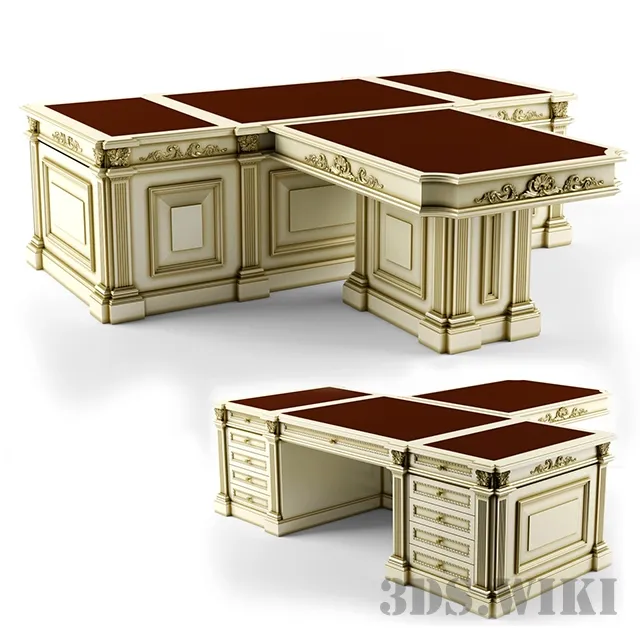 furniture - Luxurious study desk 3D Model