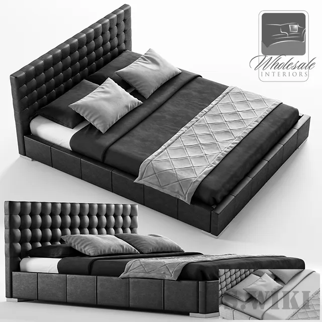 furniture - Maddy Upholstered Panel Bed 3D Model