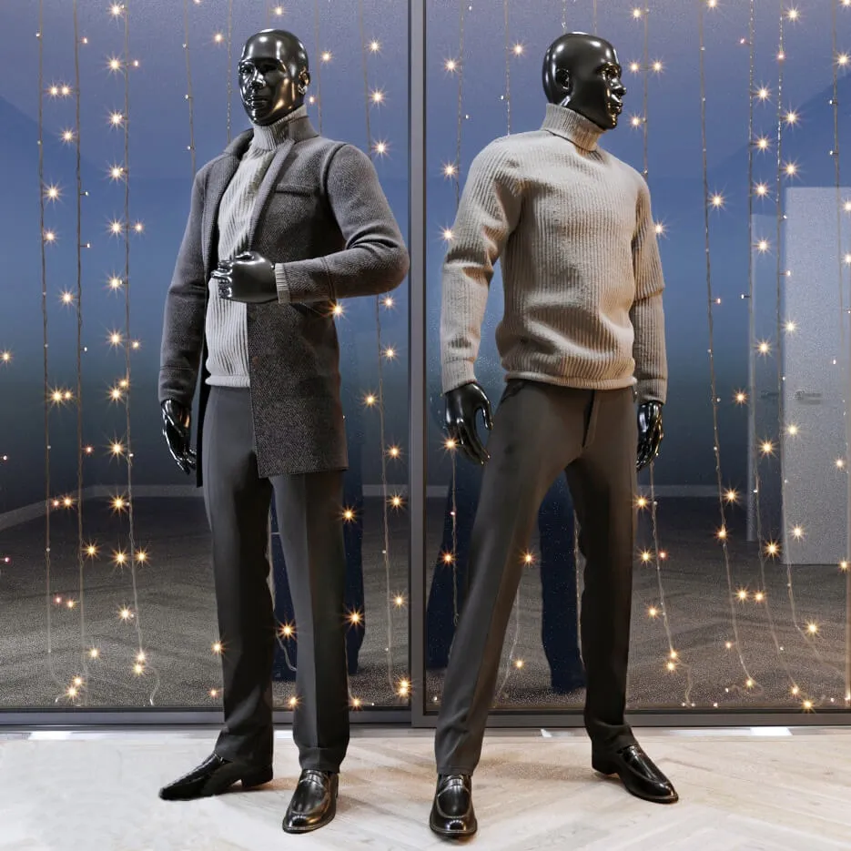 furniture - Male mannequin set 2 3D Model