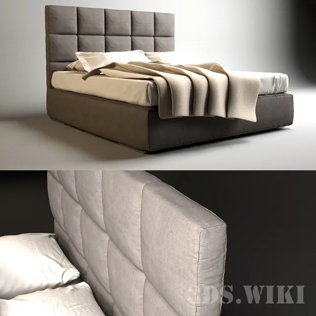 furniture - Meridiani Bardot bed 3D Model