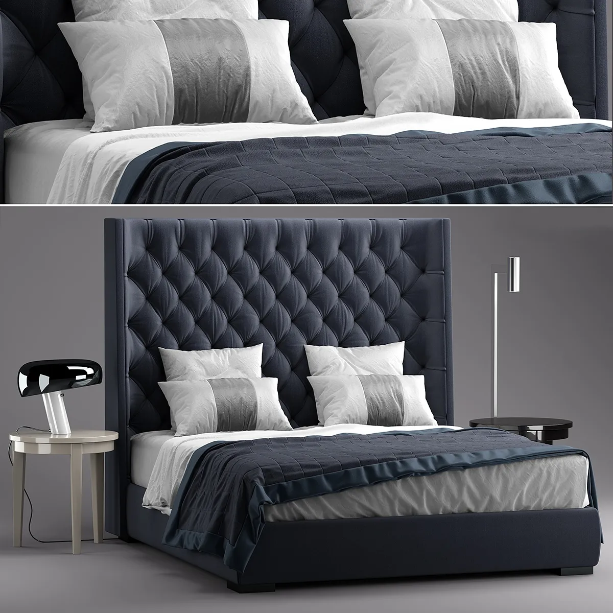 furniture - Meridiani bed 7 3D Model
