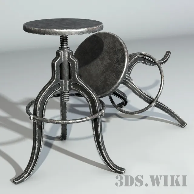 furniture - Metal Bar stool 3D Model