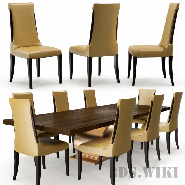 furniture - Michael Berman Table and Noji Dinning Chair 3D Model