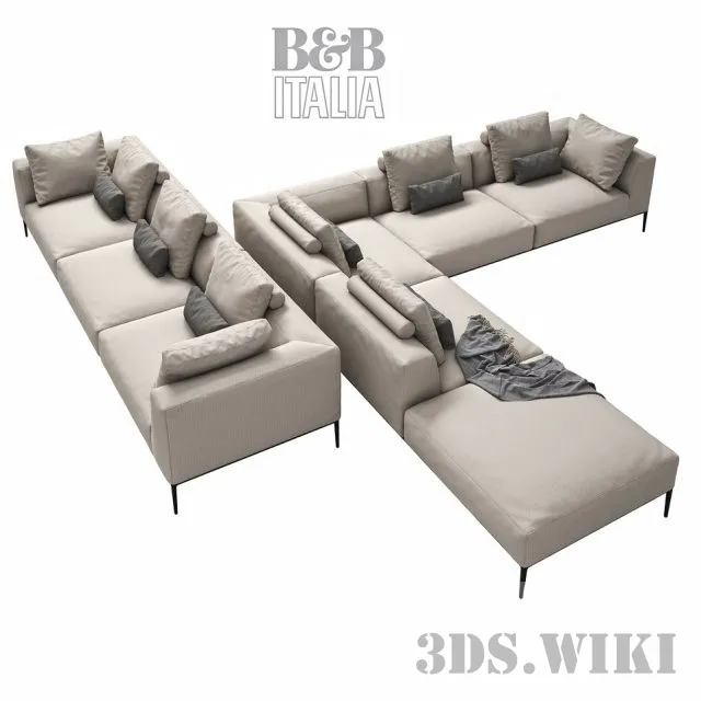 furniture - Michel Effe 2 sofas by B&B Italia 3D Model