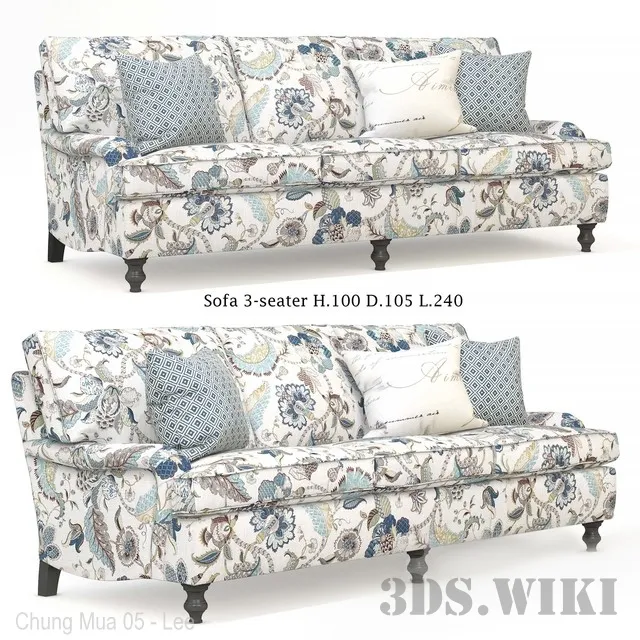 furniture - Minerva 3-seater  sofa 3D Model