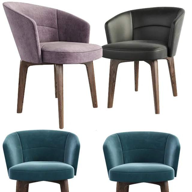 furniture - Minotti Amelie Dining armchair 2 3D Model