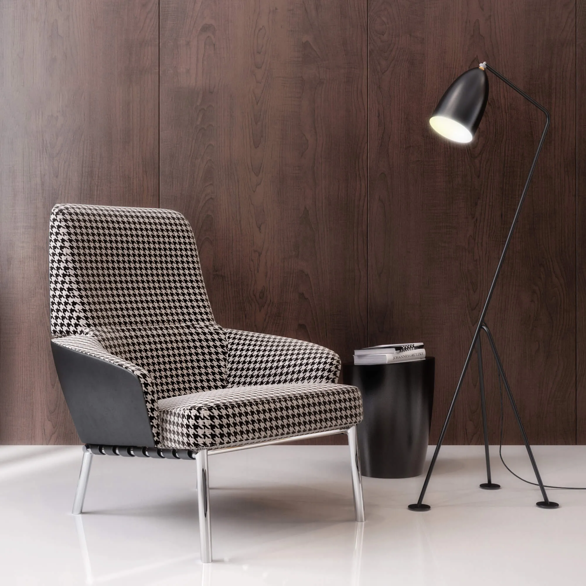 furniture - Minotti armchairs with floor lamp 96 3D Model