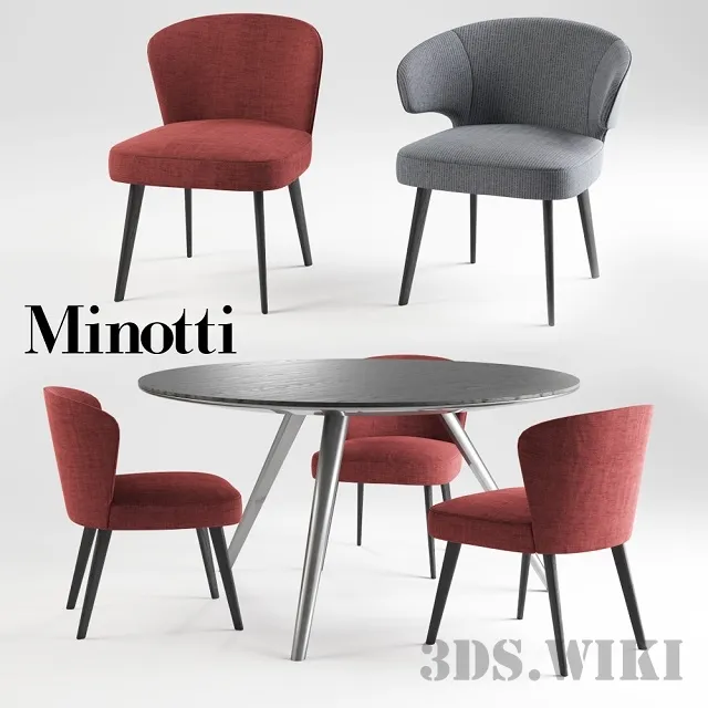 furniture - Minotti Aston & Evans Dining Group 3D Model