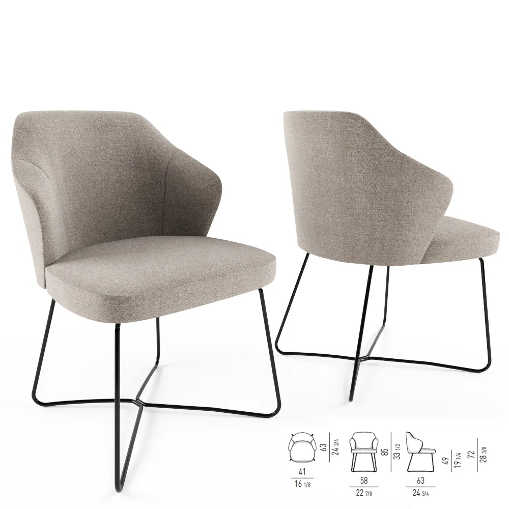 furniture - Minotti chairs 588 3D Model