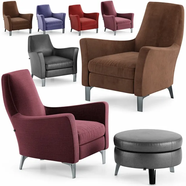 furniture - Minotti Denny armchair 3D Model