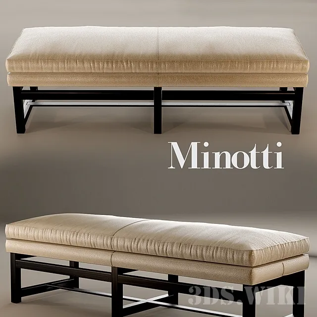 furniture - Minotti Flynt Bench from Italy 3D Model