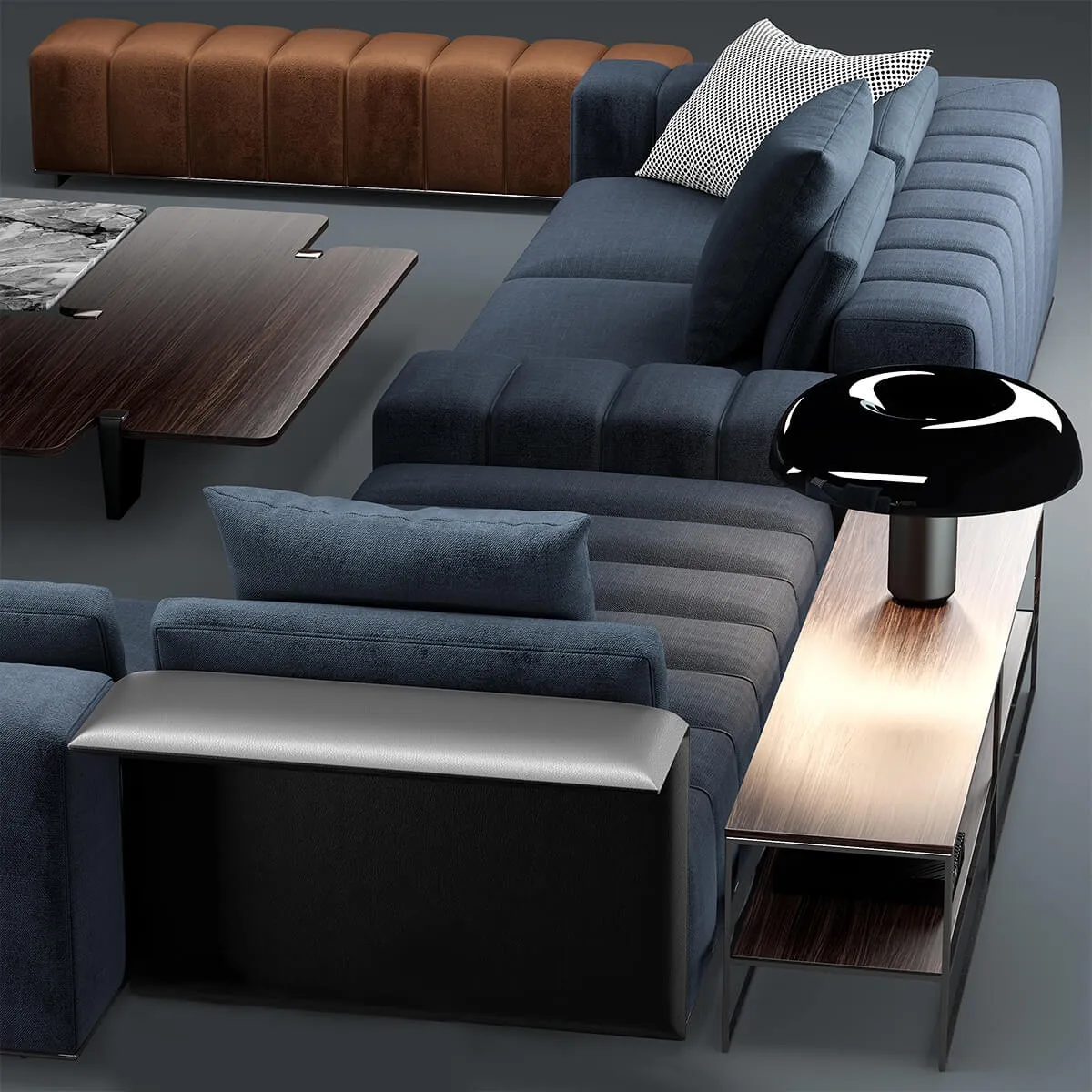 furniture - Minotti freeman sofa 3D Model