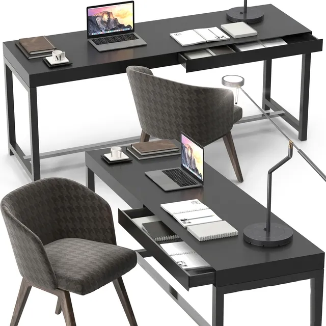 furniture - Minotti Fulton desk set 3D Model