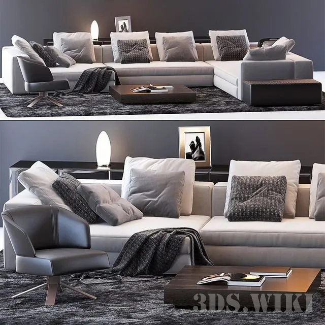 furniture - Minotti furniture set 3D Model