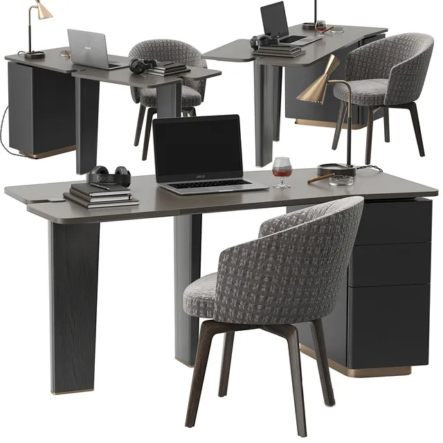 furniture - Minotti Jacob desk set 3D Model