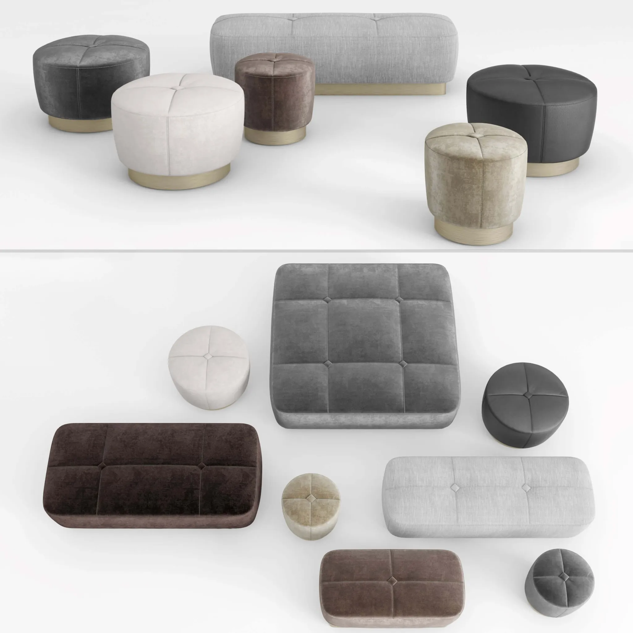 furniture - Minotti Jacques Ottoman 3D Model