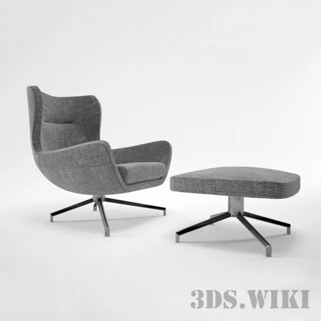 furniture - Minotti Jensen armchair 3D Model
