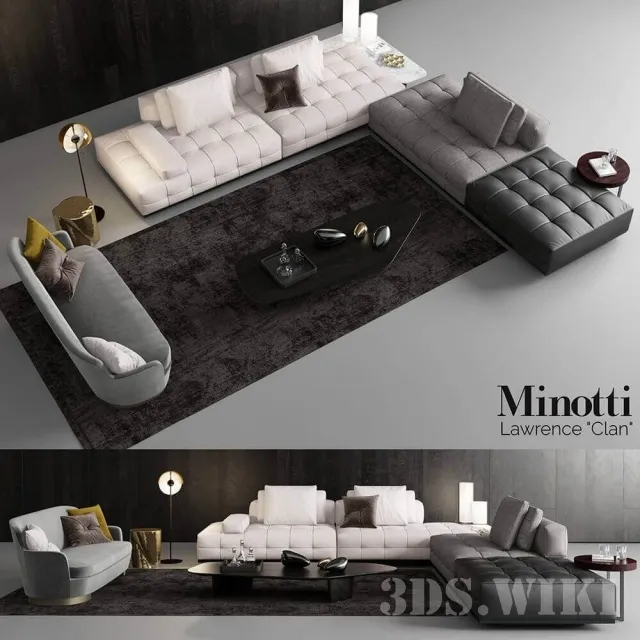furniture - Minotti Lawrence Clan Seating 3D Model