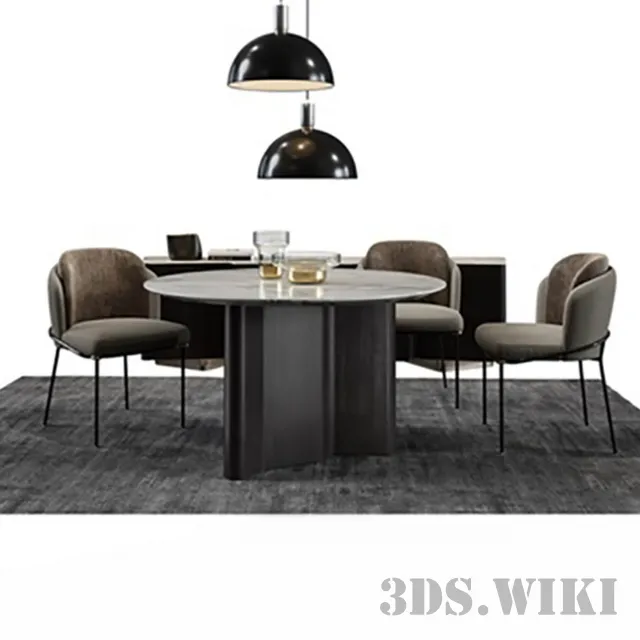 furniture - Minotti Set Fil Noir 3D Model