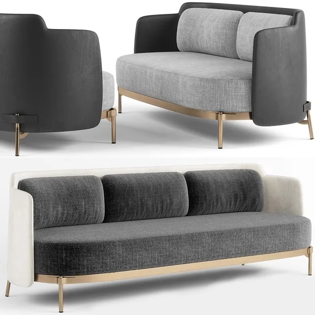 furniture - Minotti Tape sofa 3D Model