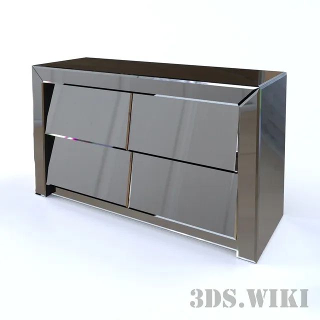 furniture - Mirrored chest of drawers 3D Model