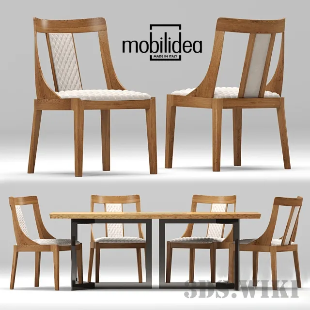 furniture - Mobilidea dining table with chairs 3D Model