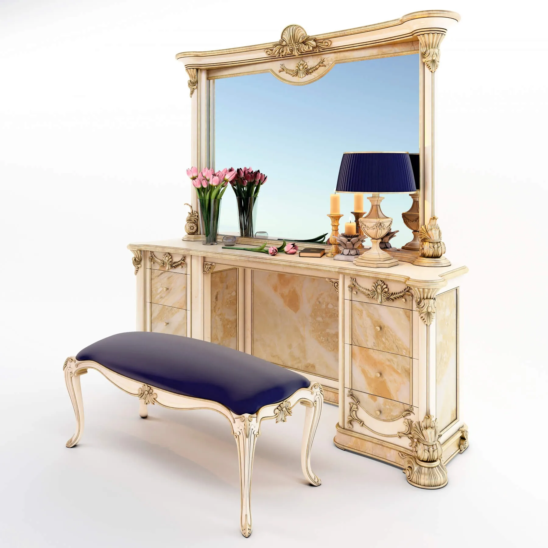 furniture - Moblesa pier glass 01 3D Model