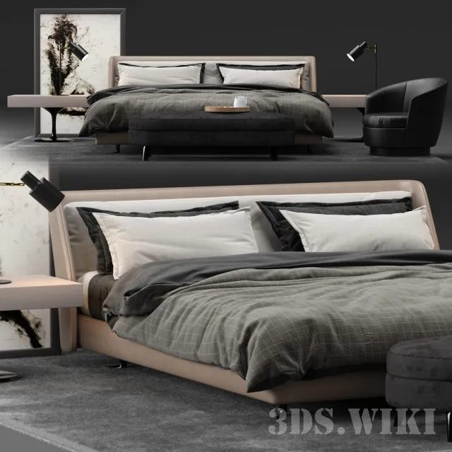furniture - Modern bed 3D Model