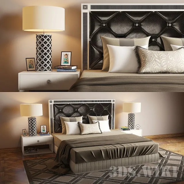 furniture - Modern Bed ART DECO BED 3D Model