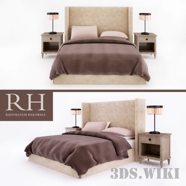 furniture - Modern Bed Restoration Hardware 3D Model