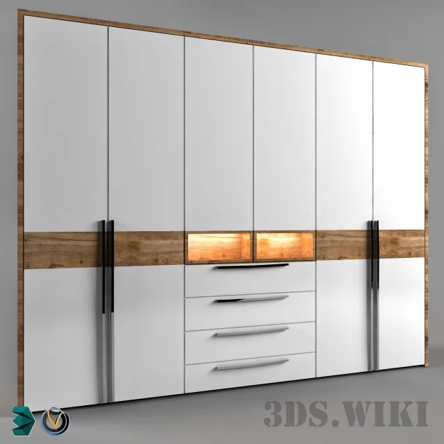 furniture - Modern Built-in Wardrobe 3D Model