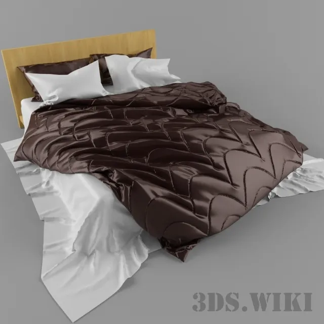 furniture - Modern laminated chipboard beds 3D Model