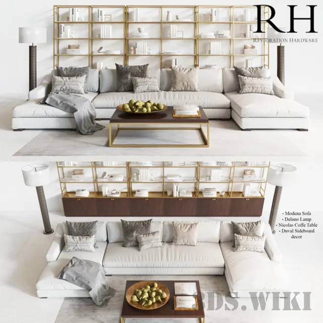 furniture - Modern sofa and table 3D Model