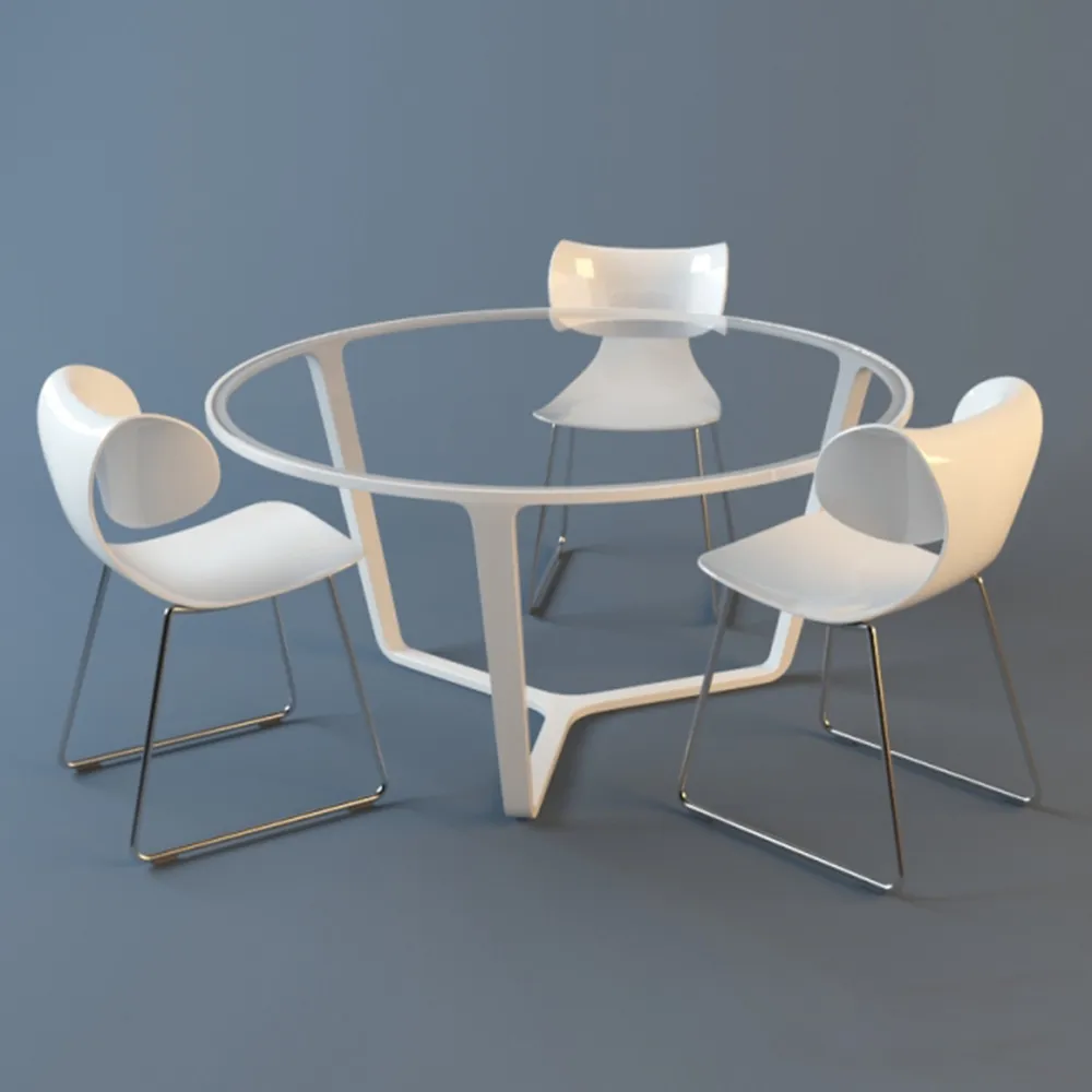 furniture - Modern style table and chairs 3D Model