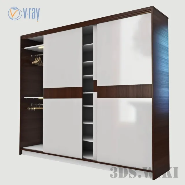 furniture - Modern Three door Wardrobe Coupe 3D Model
