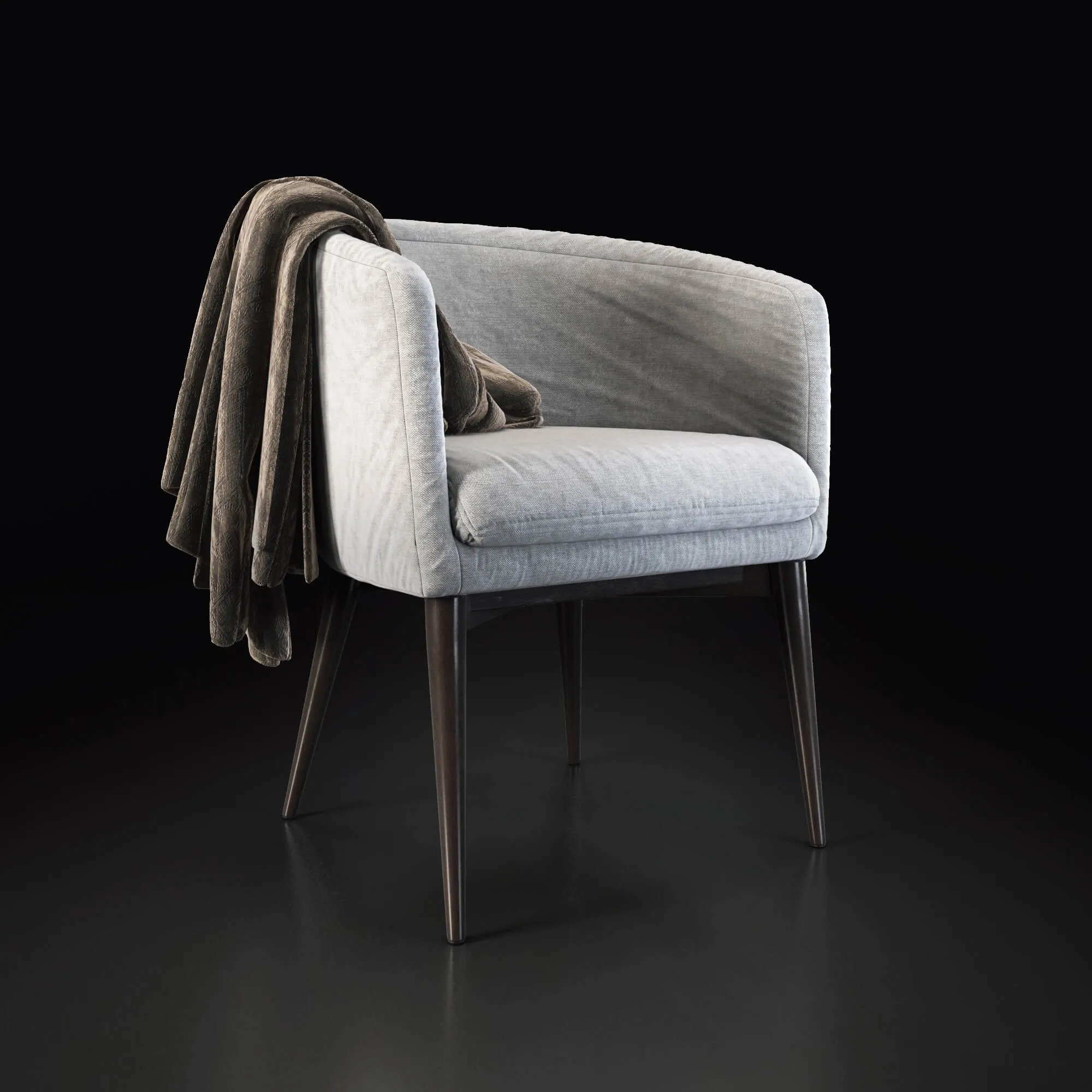 furniture - Modern white armchair 09 3D Model