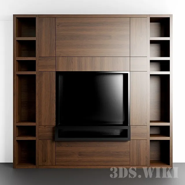 furniture - Modern wooden TV area 3D Model