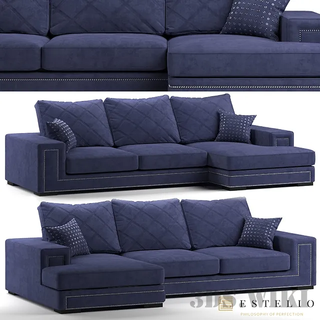 furniture - Modular sofa Estelio Longhi 3D Model