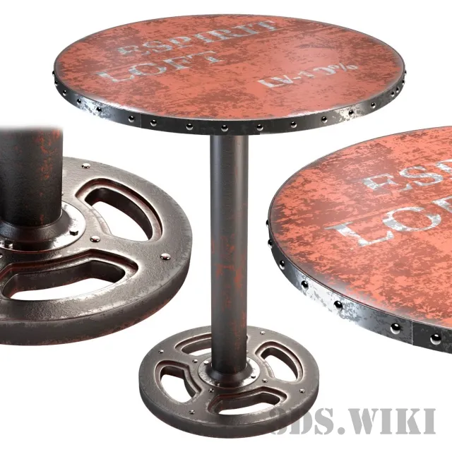 furniture - Moe's Home Wheel Dining Table 3D Model