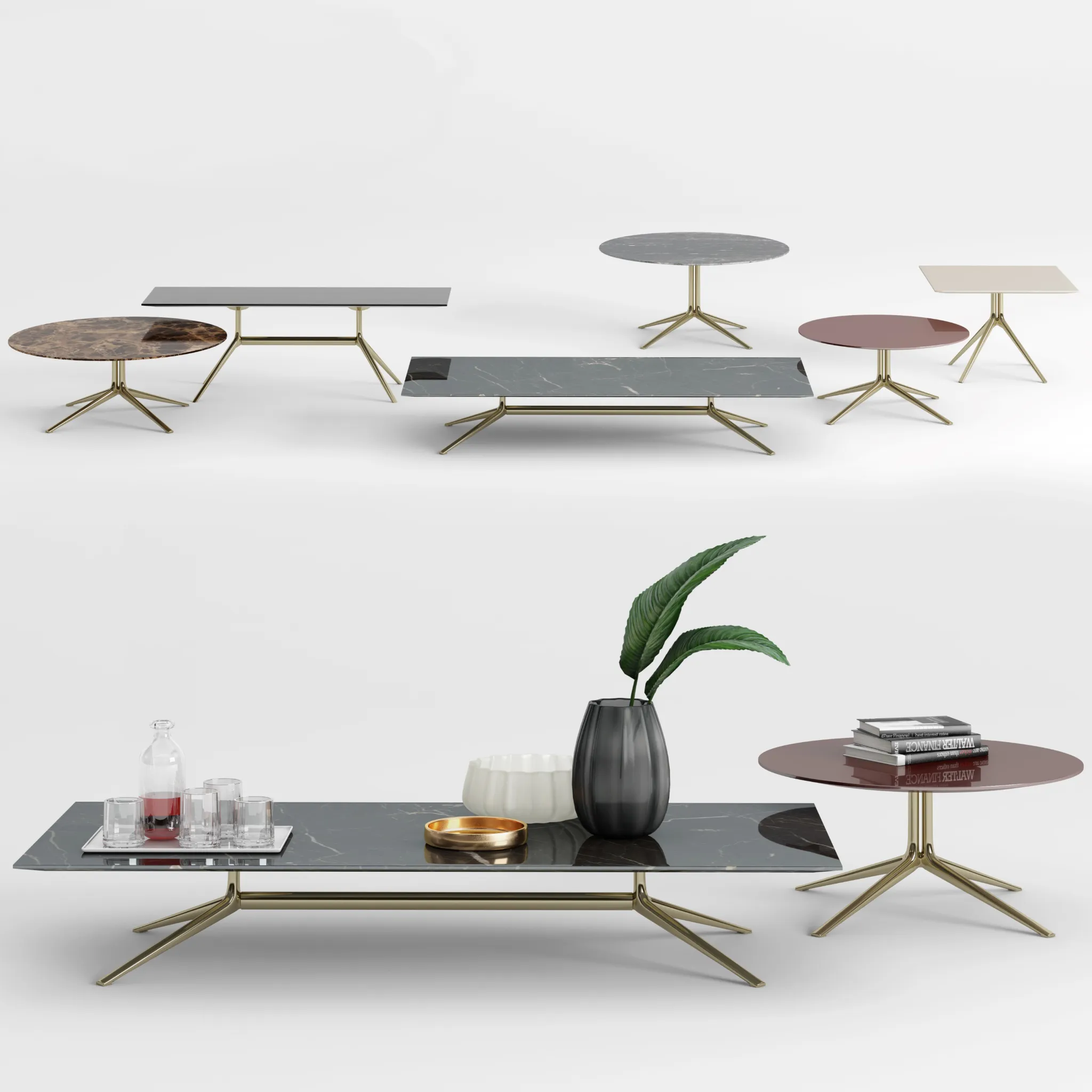 furniture - Mondrian coffee tables 07 3D Model