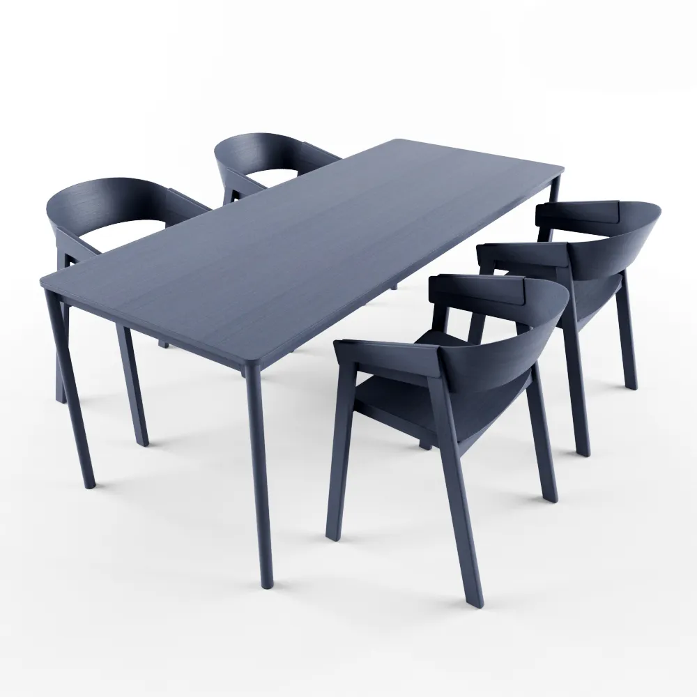 furniture - Muuto Cover- Thomas Bentzen table with chairs 3D Model