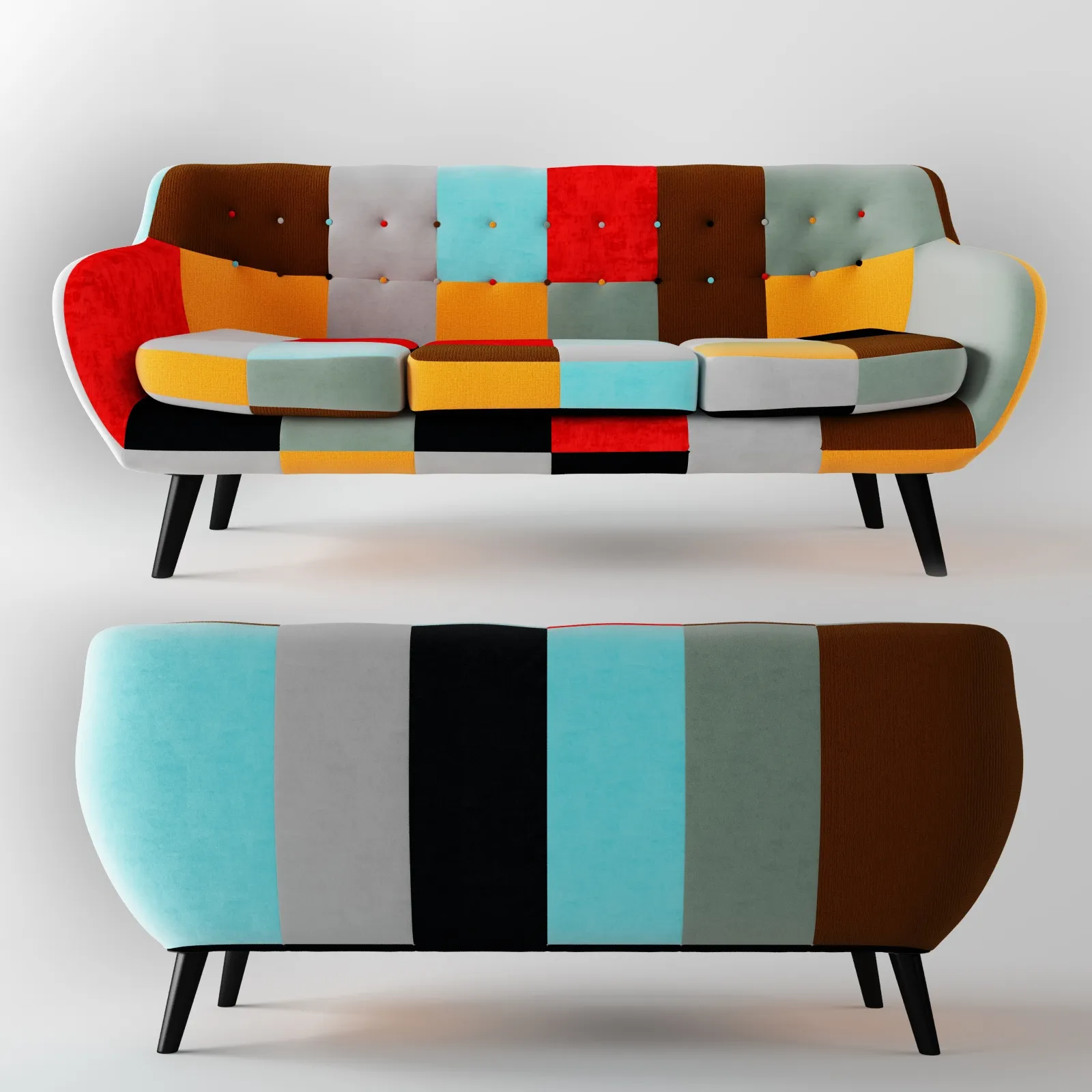 furniture - NAVIA Patchwork sofa 3S 3D Model