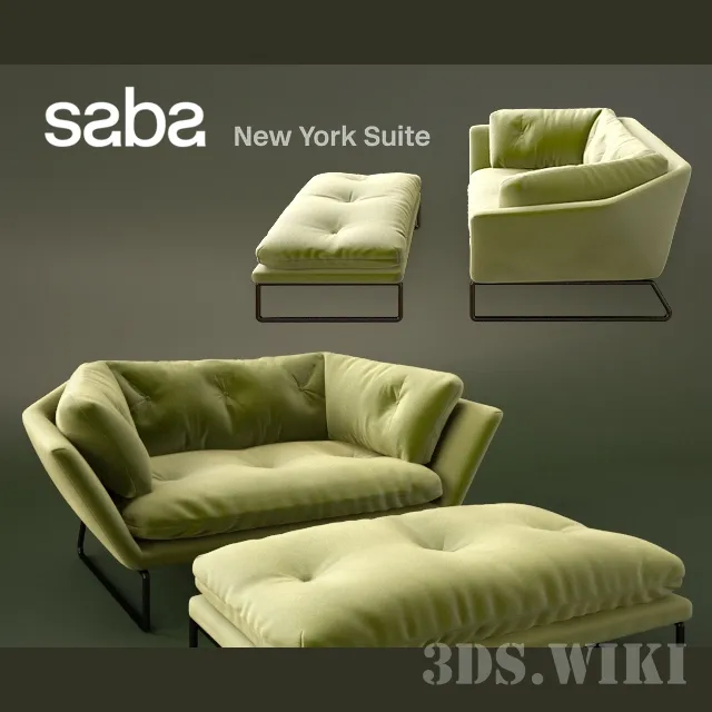 furniture - New York Suite Seat and Ottoman 3D Model