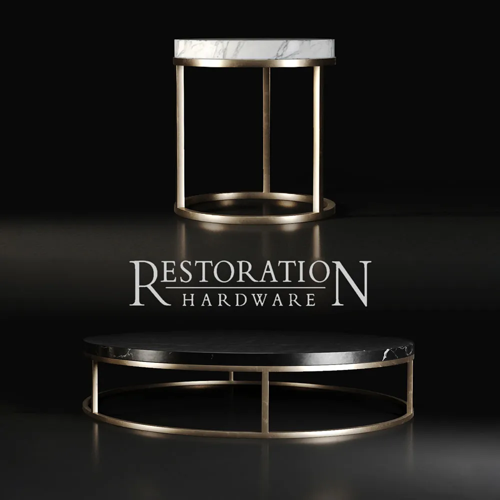 furniture - Nicholas Round Stone Coffee Tables 3D Model