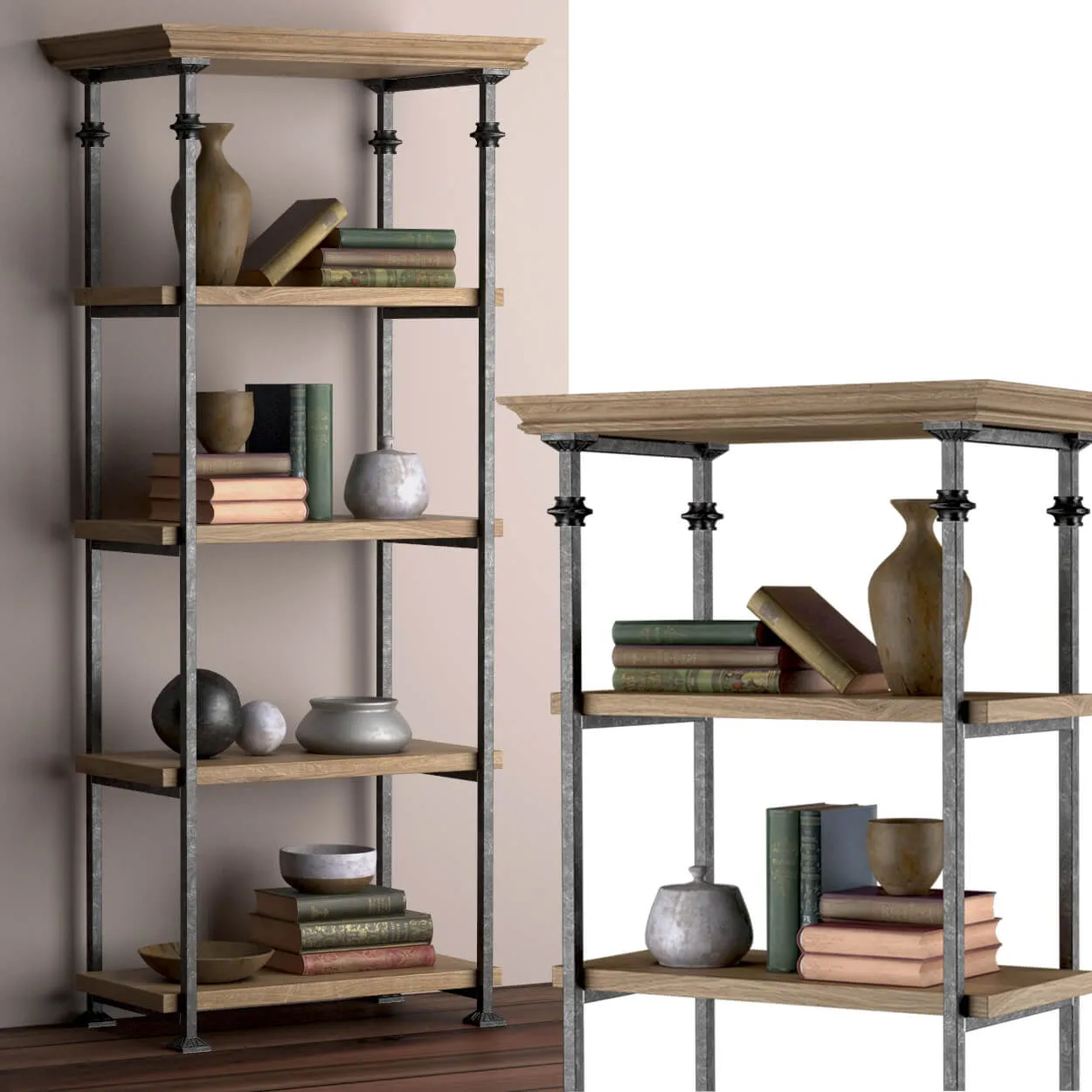 furniture - Oak rack 08 3D Model