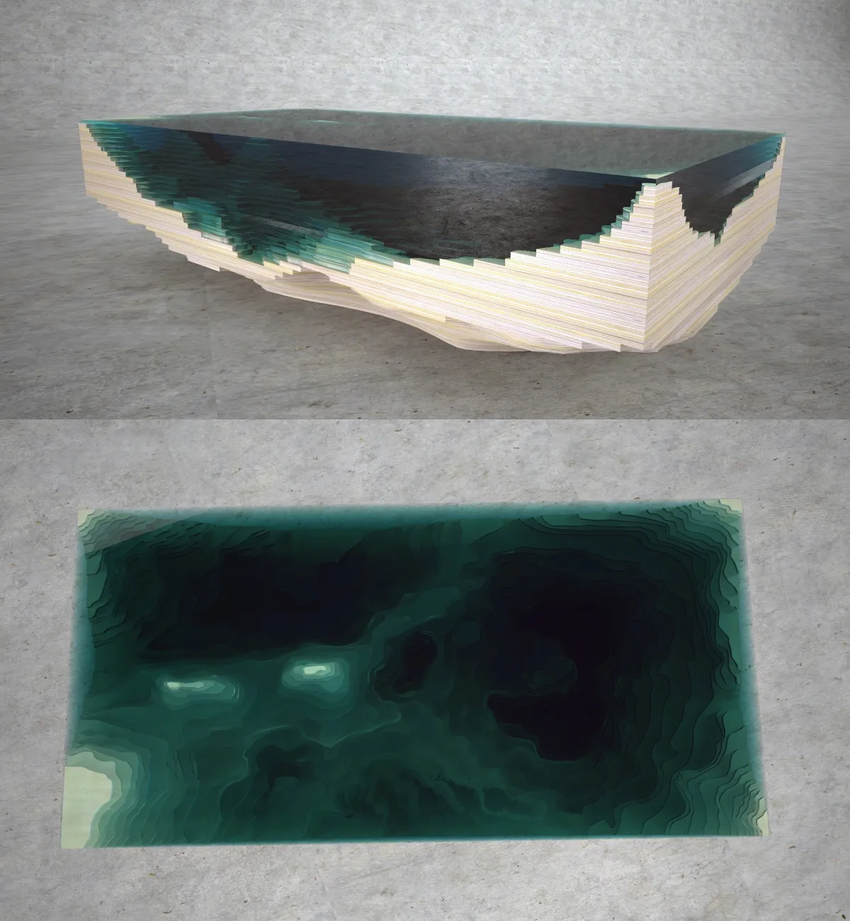 furniture - Ocean table 001 3D Model