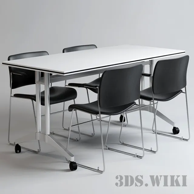 furniture - Office table and chair 3D Model