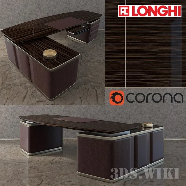 furniture - Office table ECTOR DESK WITH PENINSULA 3D Model