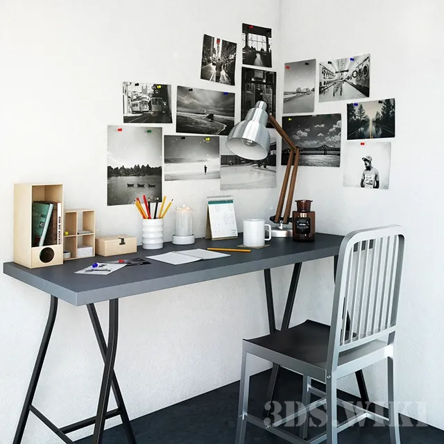 furniture - Office table with its own set 3D Model