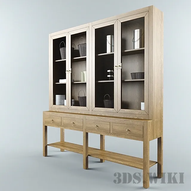 furniture - Old Cabinet with Shelf 3D Model